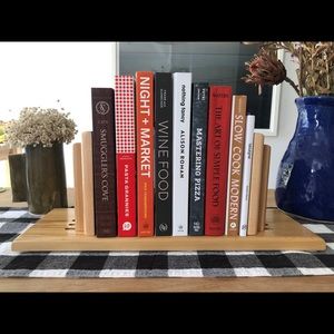 Handmade Hickory & Gray Elm Wood Sliding Bookends